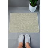 Tuğla Desenli 2Li Ayak Havlusu - 50X70 Cm - Su Emici Banyo Paspası Seti - Yeşil