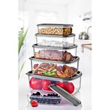 Tugomer 6'lı Dikdörtgen Sweet Saklama Kabı Seti - 2300ml, 1300ml, 800ml Sızdırmaz Mutfak Düzenleyici
