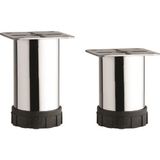Tuğra Ayarlanabilir Pingolu Krom Metal 4'lü 12 cm Mobilya Dolap Ayağı