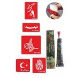 Tuğra Bayrak Hint Kınası ile Geçici Dövme Yapma Seti