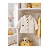 Tuğra Bebe Unisex Çocuk Astarsız Peluş Ceket Düğmeli Cepli Yumuşak Dokulu Mevsimlik Mont