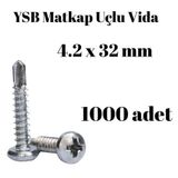 Tuğra Hırdavat Matkap Uçlu Akıllı Vida YSB 4,2x32 1000'li Kutu Yıldız Silindir Başlı