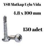 Tuğra Hırdavat Matkap Uçlu Akıllı Vida YSB 4,8x100 150'li Kutu Yıldız Silindir Başlı