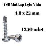 Tuğra Hırdavat Matkap Uçlu Akıllı Vida YSB 4,8x22 1250'li Kutu Yıldız Silindir Başlı