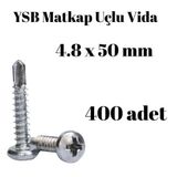Tuğra Hırdavat Matkap Uçlu Akıllı Vida YSB 4,8x50 400'lü Kutu Yıldız Silindir Başlı
