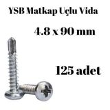 Tuğra Hırdavat Matkap Uçlu Akıllı Vida YSB 4,8x90 125'li Kutu Yıldız Silindir Başlı