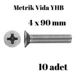 Tuğra Hırdavat Metrik Vida Civata Yhb 4x90 10'lu Paket