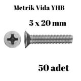 Tuğra Hırdavat Metrik Vida Civata Yhb 5x20 50'li Paket