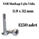 Tuğra Hırdavat Yıldız Silindir Başlı 3.9x32 YSB Matkap Uçlu Akıllı Vida 1250 Adet