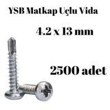 Tuğra Hırdavat Yıldız Silindir Başlı 4.2x13 YSB Matkap Uçlu Akıllı Vida 2500 Adet