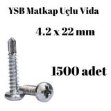 Tuğra Hırdavat Yıldız Silindir Başlı 4.2x22 YSB Matkap Uçlu Akıllı Vida 1500 Adet