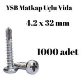 Tuğra Hırdavat Yıldız Silindir Başlı 4.2X32 YSB Matkap Uçlu Akıllı Vida 1000 Adet