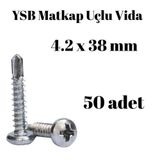 Tuğra Hırdavat Yıldız Silindir Başlı 4.2x38 YSB Matkap Uçlu Akıllı Vida 50 Adet