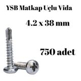 Tuğra Hırdavat Yıldız Silindir Başlı 4.2x38 YSB Matkap Uçlu Akıllı Vida 750 Adet