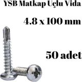 Tuğra Hırdavat Yıldız Silindir Başlı 4.8X100 YSB Matkap Uçlu Akıllı Vida 50 Adet