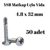 Tuğra Hırdavat Yıldız Silindir Başlı 4.8x32 YSB Matkap Uçlu Akıllı Vida 50 Adet