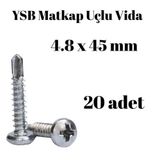 Tuğra Hırdavat Yıldız Silindir Başlı 4.8x45 YSB Matkap Uçlu Akıllı Vida 20 Adet