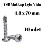 Tuğra Hırdavat Yıldız Silindir Başlı 4.8x70 YSB Matkap Uçlu Akıllı Vida 10 Adet