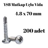 Tuğra Hırdavat Yıldız Silindir Başlı 4.8x70 YSB Matkap Uçlu Akıllı Vida 200 Adet