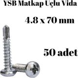 Tuğra Hırdavat Yıldız Silindir Başlı 4.8x70 YSB Matkap Uçlu Akıllı Vida 50 Adet
