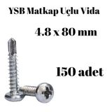 Tuğra Hırdavat Yıldız Silindir Başlı 4.8X80 YSB Matkap Uçlu Akıllı Vida 150 Adet