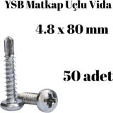 Tuğra Hırdavat Yıldız Silindir Başlı 4.8X80 YSB Matkap Uçlu Akıllı Vida 50 Adet