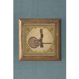 TUĞRA -Masif Çerçeveli Taş Tablo-Wall Decor- Oscar Stone Decor 28X28 CM