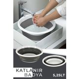 TUĞRA METAL CHEFF Katlanır Badya Leğen Akordiyon Katlanabilir Badya kova 5,25 Lt
