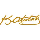 Tuğra Reklam Atatürk İmza Sticker 30 x 7,5 cm Sarı - 30 x 7.5 cm