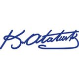 Tuğra Reklam Atatürk İmza Sticker 40 x 9 cm Lacivert - Mavi