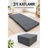 Tuğra Sünger Katlanır Sünger Yatak Minder , Tek Kişilik,çift Kişilik Ölçülerde 15DNS,18DNS,22DNS,28DNS,30DNS Işbir Sünger Seçenekleri (Antrasit Pamuklu Kumaşlı) - 80 x 180 x 10 cm - 30 DANSİTE (ORTA SERT-YUMUŞAK) KOMFORT SÜNGER (UZUN ÖMÜRLÜ)