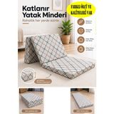 Tuğra Sünger Katlanır Sünger Yatak Yer Yatağı,işbir Süngerli Farklı Ölçülerde Nevresim Kumaş - 80 x 180 x 10 cm - 22 dansite sert sünger