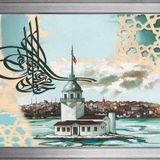 Tuğra ve Kız Kulesi Motifli Kanvas Tablo DBSANAT13320