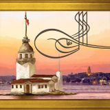 Tuğra ve Kız Kulesi Motifli Kanvas Tablo DBSANAT13735