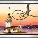 Tuğra ve Kız Kulesi Motifli Kanvas Tablo DBSANAT13736