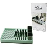 Tuğraçelik Aqua OM-0848 Tezgah Üstü Bulaşıklık - Tabaklık ve Kaşıklık, 26X42X12 Cm, Yeşil- 6'li Paket