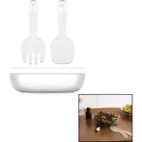 Tuğraçelik Dünya 10728-102 3 Parça Salata Seti - Mika Kristal Plastik 4000 ml Kase, Çatal ve Kaşık- 18'li Paket