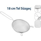 Tuğraçelik Enfa ENF-1295 18 cm Tel Süzgeç - Metal Saplı, Kulaklı