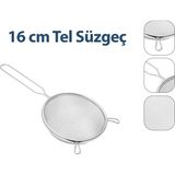 Tuğraçelik Enfa ENF-1296 16 cm Tel Süzgeç - Metal Saplı, Kulaklı