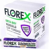 Tuğraçelik Florex 403 Avantaj Büzgülü Çöp Torbası Orta Boy 55X60 cm 10'lu - Lavanta Kokulu- 25'li Paket - 55 x 60 cm