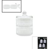 Tuğraçelik Home Collection SDG1009B Chester 2 Katlı Cam Kapaklı Şekerlik ve Lokumluk- 12'li Paket