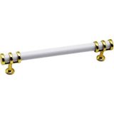 Tuğraçelik Ibico 941 Boru Çekmece Kulp 12.8 cm - Altın Yüzük Beyaz Kulp- 10'li Paket
