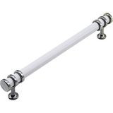 Tuğraçelik Ibico 946 Boru Çekmece Kulp 12.8 cm - Krom Yüzük Beyaz Kulp- 10'li Paket
