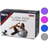 Tuğraçelik Ibico İ19-031 Pilates Topu 60 cm - Renkli Çizgi Desenli Plastik, Kutulu