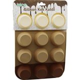 Tuğraçelik Ibico İ22-042 Klasik Çizgili Silikon Mini Muffin Kek Kalıbı- 6'li Paket