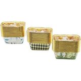 Tuğraçelik Ibico İ22-171 Dikdörtgen & Kalın Gold Folyolu Muffin Kağıt Kek Kapsülü (20 Adet)- 12'li Paket