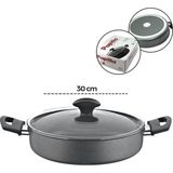 Tuğraçelik Papilla Fred 30 cm Basık Granit Tencere - Karnıyarık Cam Kapaklı BRKT-706127- 6'li Paket