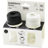 Tuğraçelik Qlux C-00201 2'li Cam Tuzluk ve Baharatlık Seti - 3 Stil Dökümlü Plastik Kapak- 6'li Paket