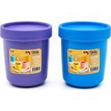 Tuğraçelik Qlux L-01015 No-2 Quick Yuvarlak Saklama Kabı ve Kase - Kapaklı Renkli 600 Ml- 12'li Paket