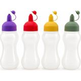 Tuğraçelik Rotto RT-112 Yağdanlık ve Sosluk 450 ml - Şeffaf Ölçekli Plastik Şişe, Renkli Kapak- 24'li Paket